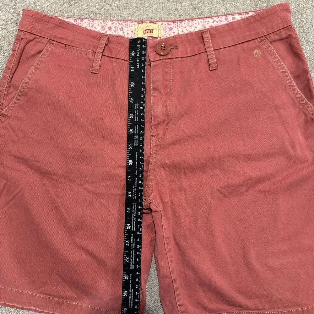 Vtg Levis Tab Twills Chino Shorts Womens Size 12 Coral Pink 2006 Y2K
